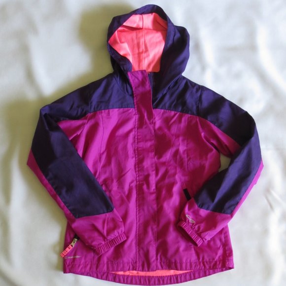 4/$14 CHAMPION venture dry JACKET windbreaker PURPLE pink GIRLS size 10/12 LARGE - Picture 1 of 11